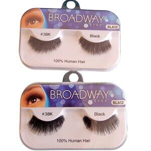 Two Packages Broadway Real Human Hair Eyelashes #38K, BLA12